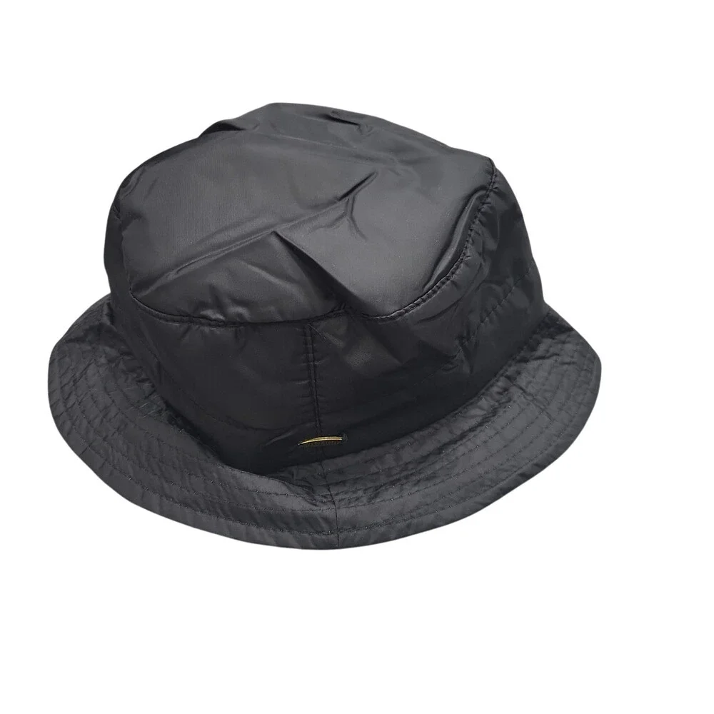 Adora Womens Black Quilted Lightweight Bucket Hat One Size
